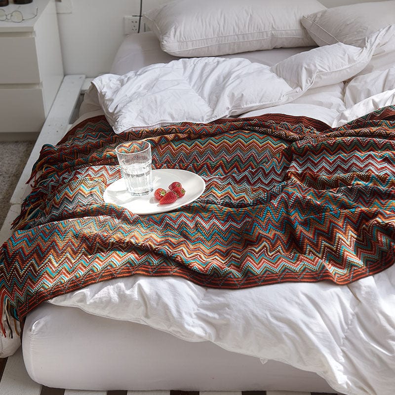 Bohemian Knitted Small Sofa Blanket