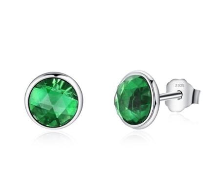925 Sterling Silver Birthstone Stud Earrings
