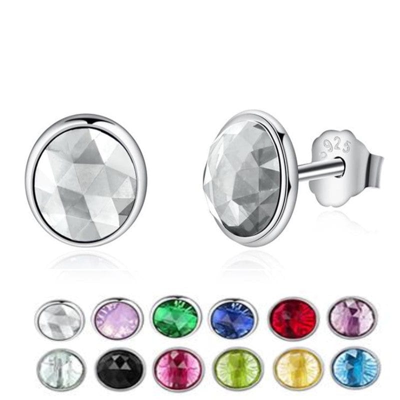 925 Sterling Silver Birthstone Stud Earrings
