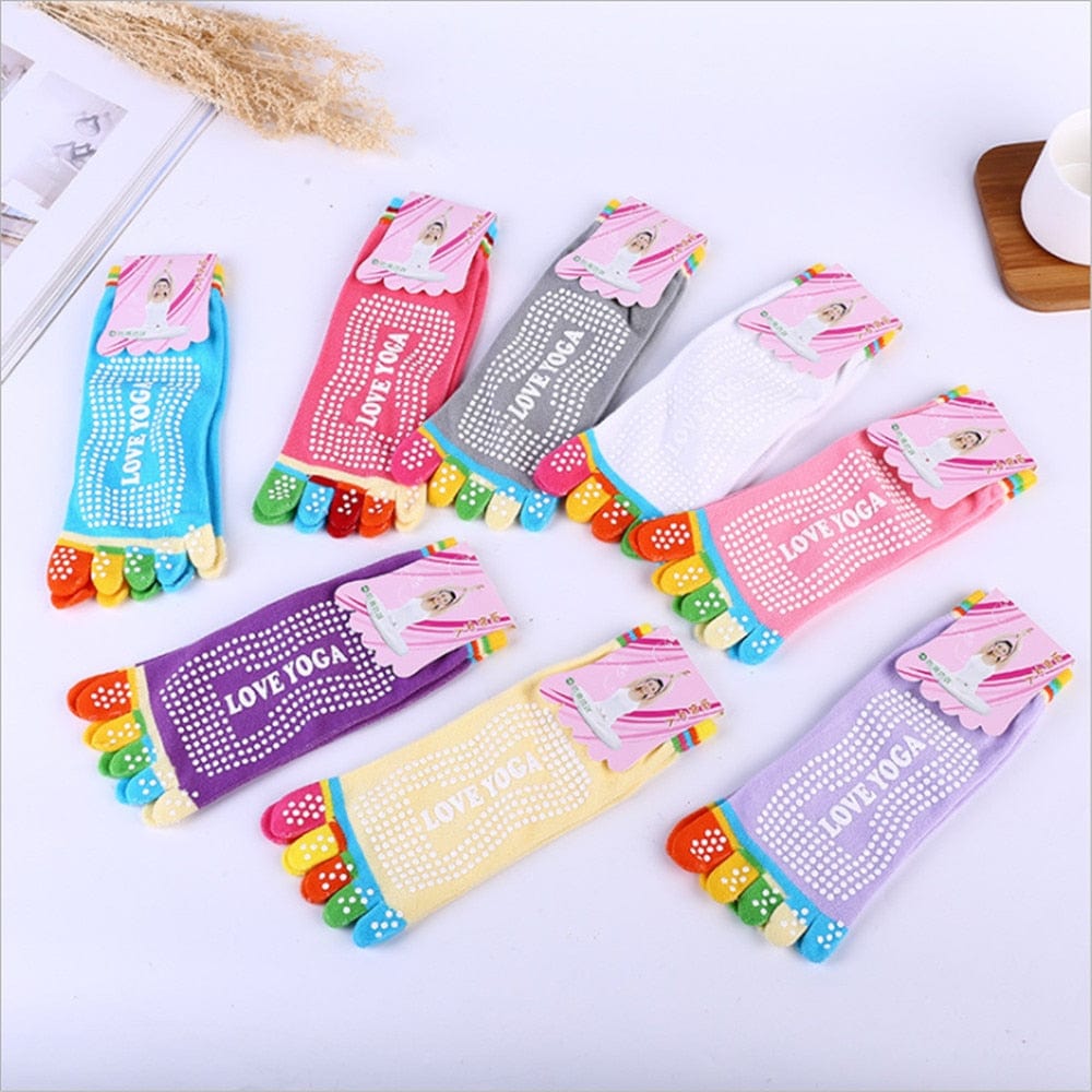 Cute and Fun Yoga Non-Slip Toe Socks