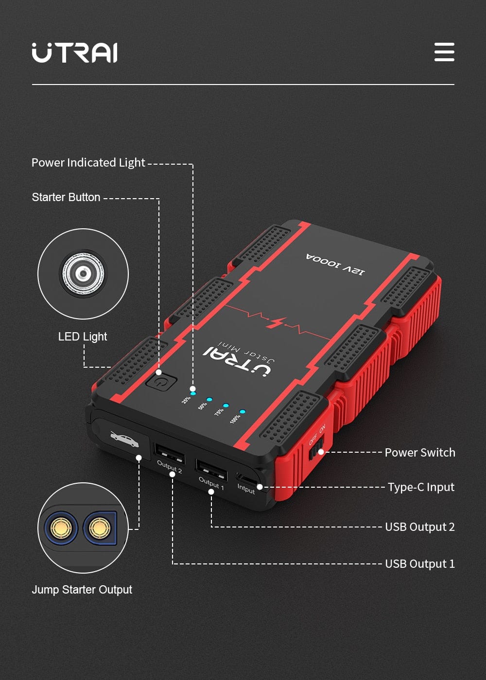 Portable Car Jump Starter