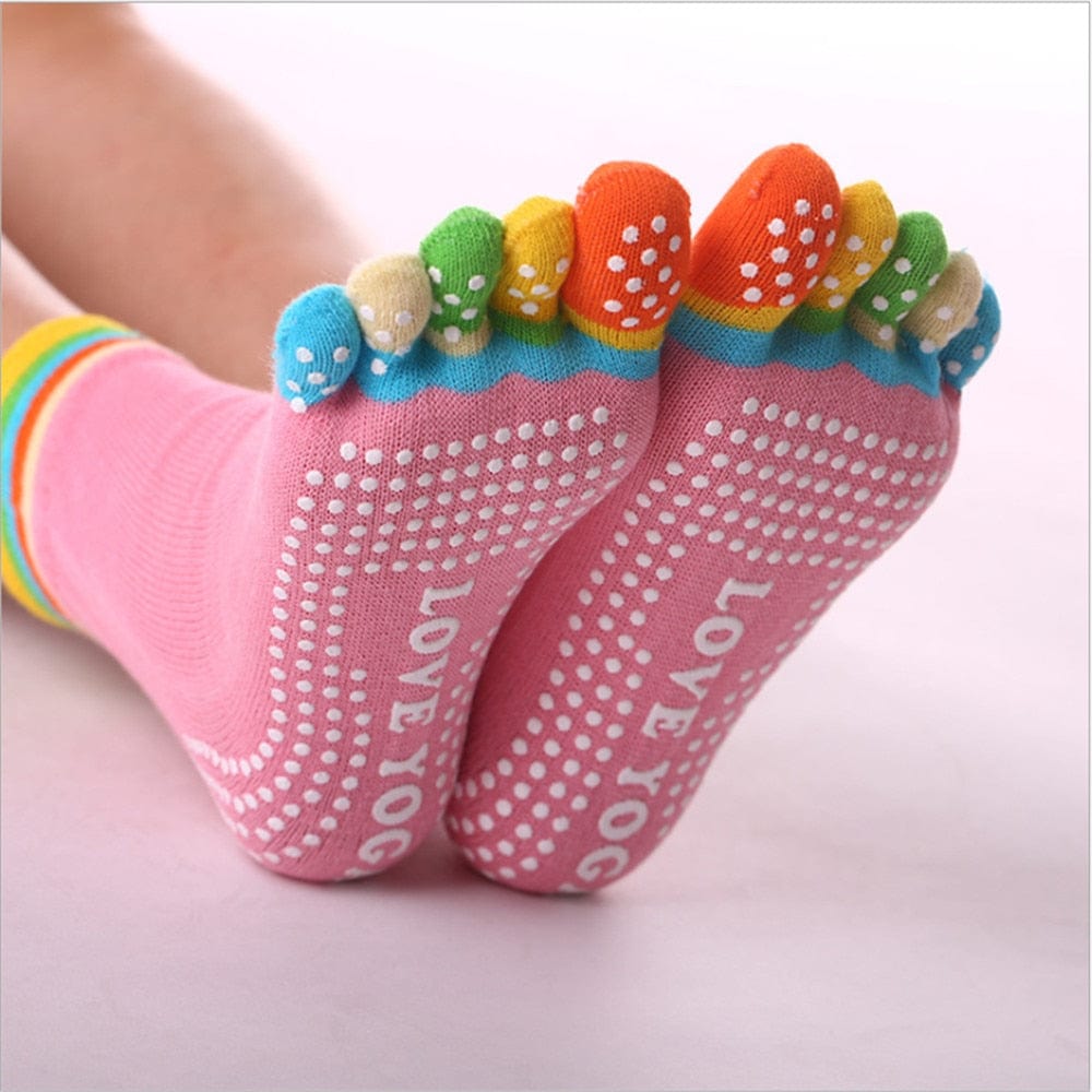 Cute and Fun Yoga Non-Slip Toe Socks
