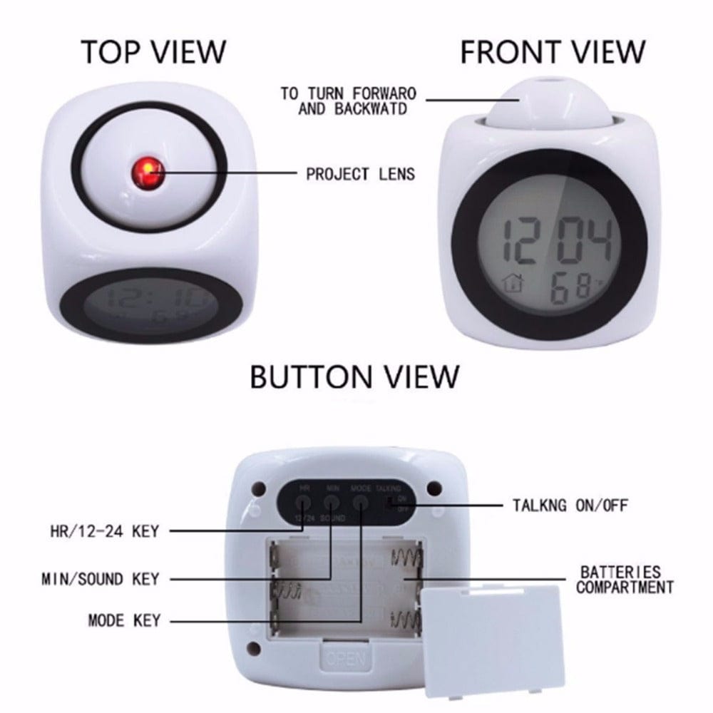 Laser Projection Alarm Clock