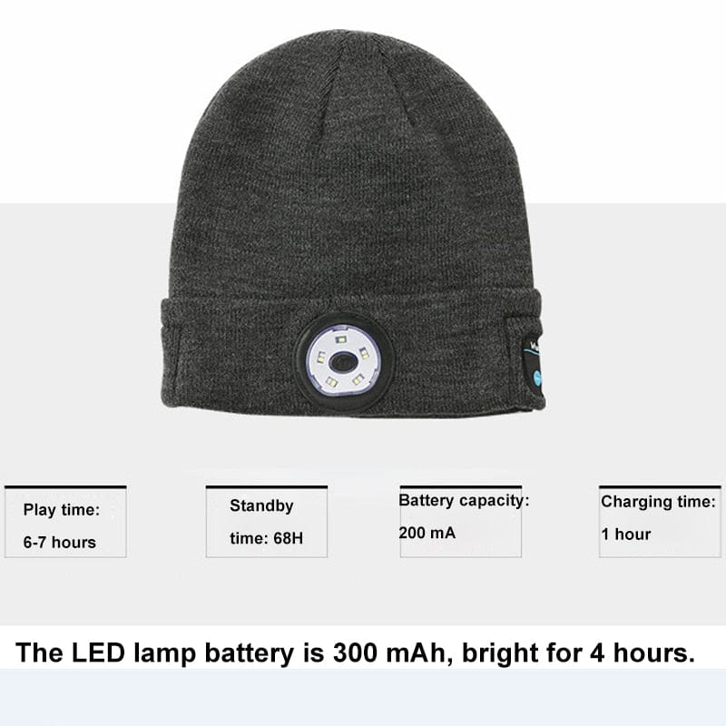 Unisex LED Beanie With Bluetooth Built-In Headphones
