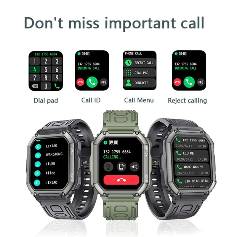 SENBONO Men's Smart Bluetooth Fitness Watch for IOS & Android
