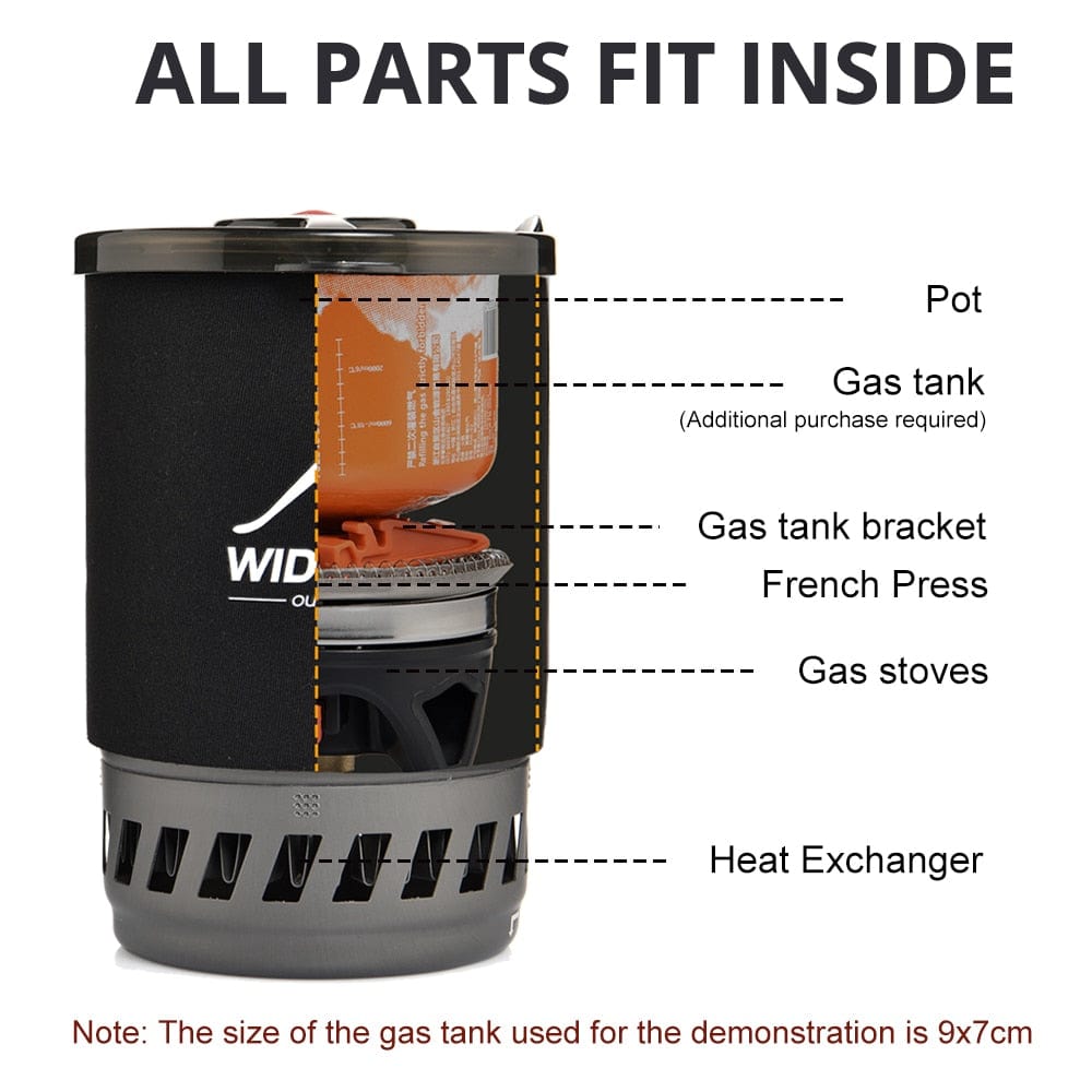 Outdoor Camping Gas Burner French Coffee Press