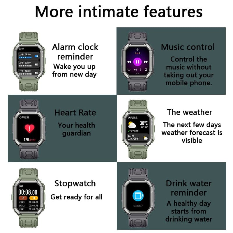 SENBONO Men's Smart Bluetooth Fitness Watch for IOS & Android
