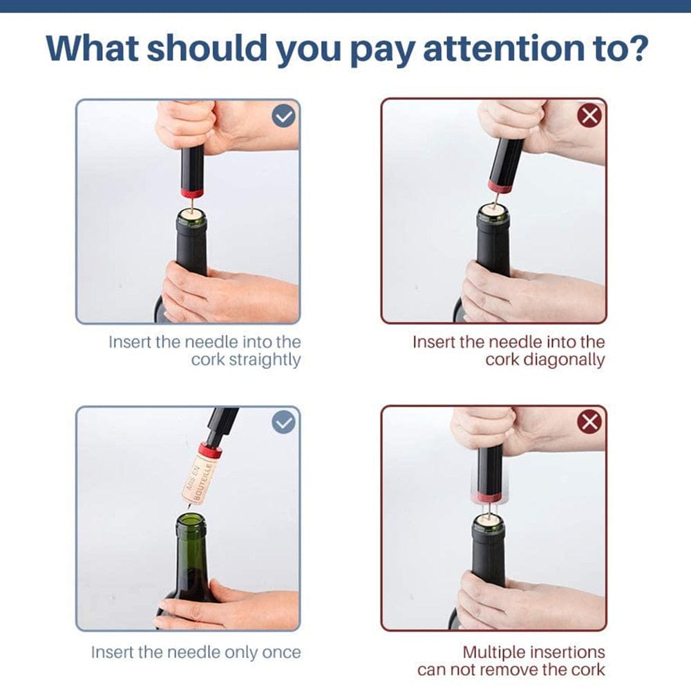 Stainless Steel Wine Air Pressure Pump Corkscrew Cork Remover