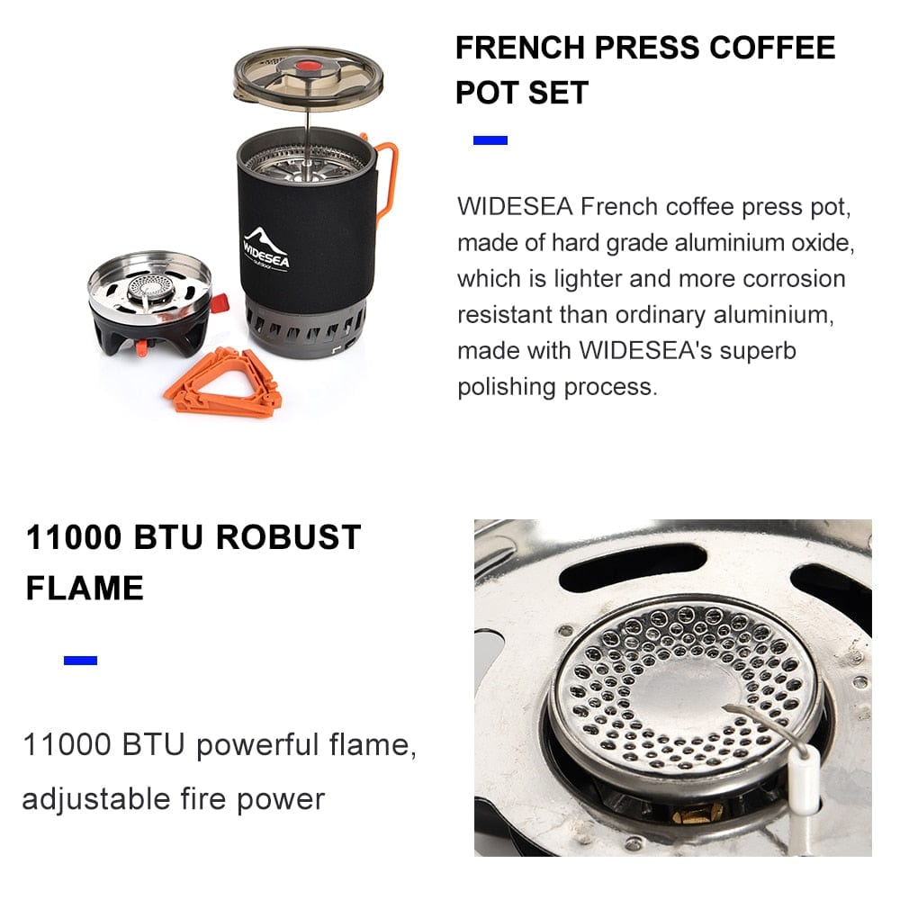 Outdoor Camping Gas Burner French Coffee Press
