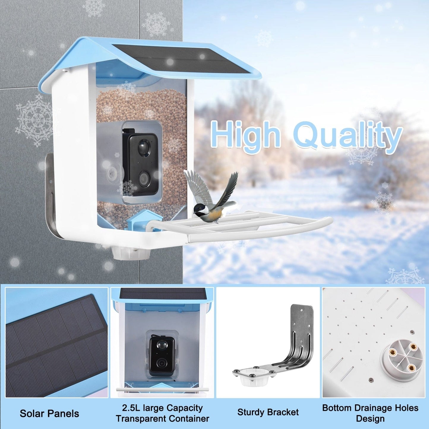 Wireless WiFi Solar Camera Bird Feeder