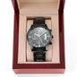 Personalized Black Chronograph Watch