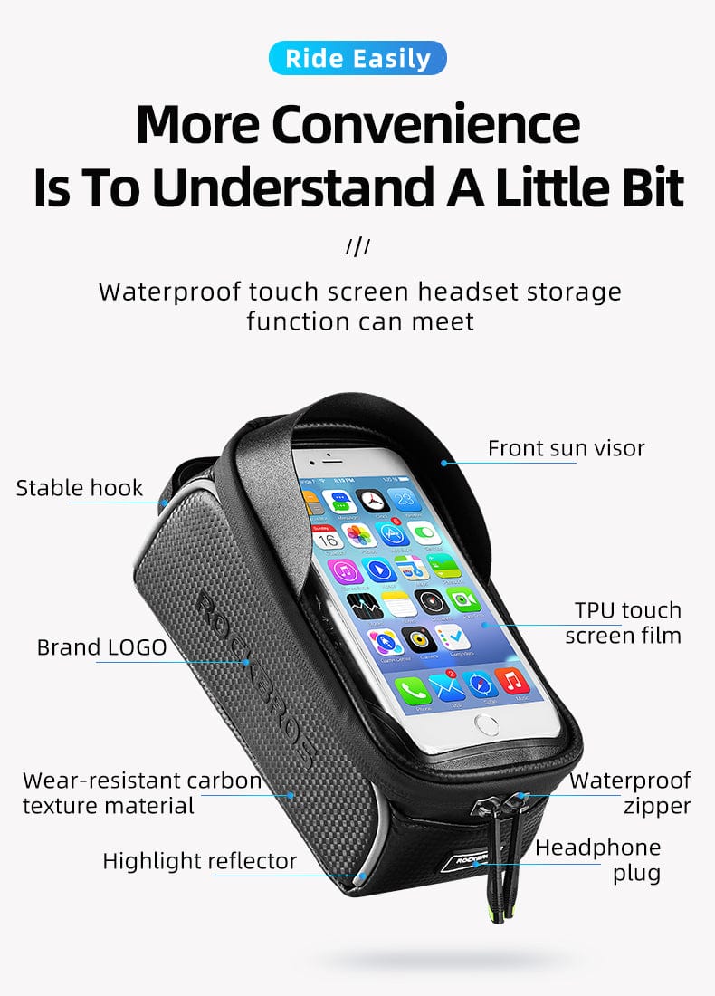 Top Tube Waterproof Touch Screen Bike Bag