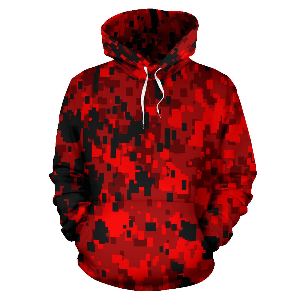 Sudadera con capucha Camuflaje digital rojo at GiddyGoatStore