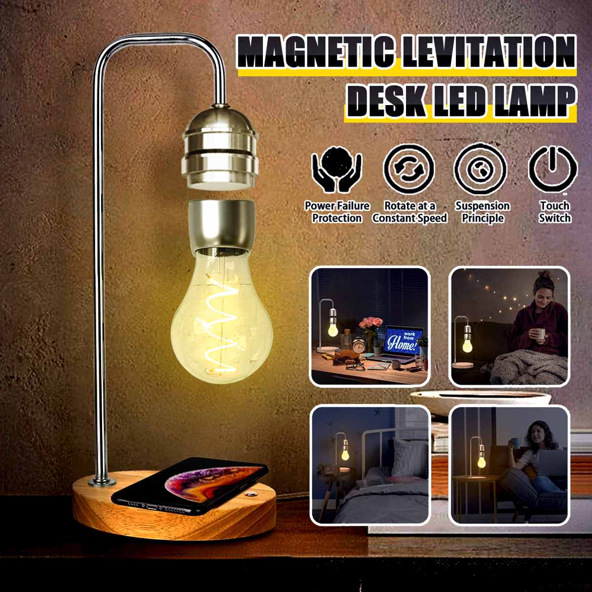 Magnetic Levitation Lamp and Wireless Phone Charger