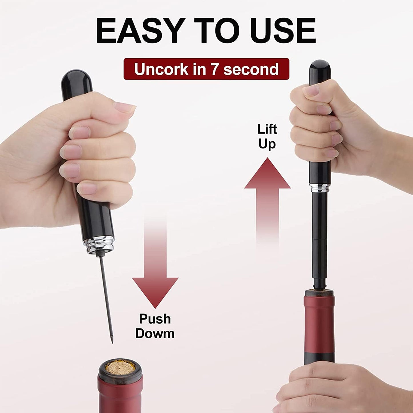 Stainless Steel Wine Air Pressure Pump Corkscrew Cork Remover