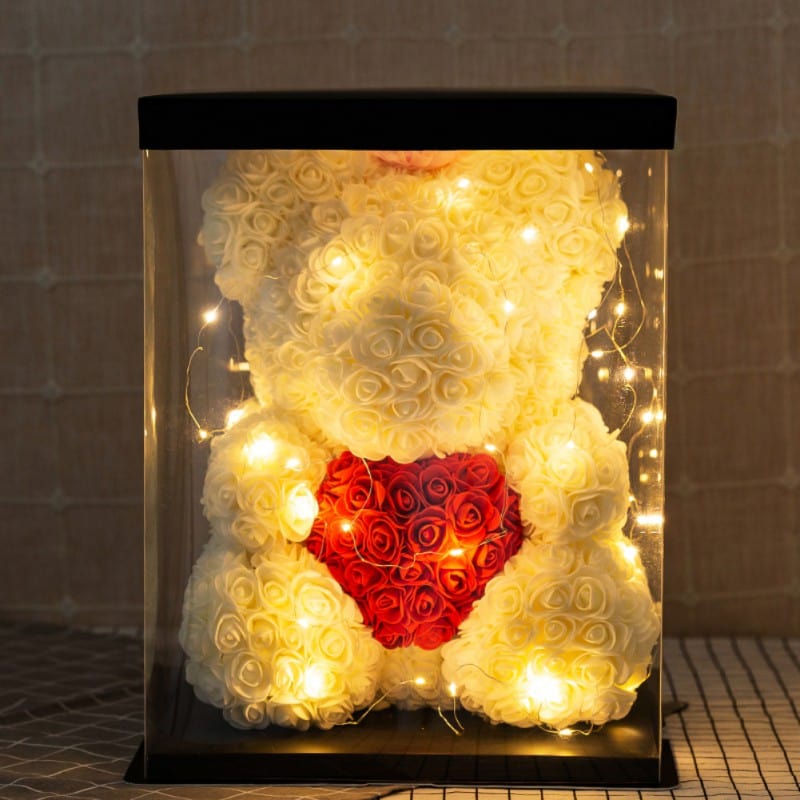 Luxury Faux Rose Teddy Bear