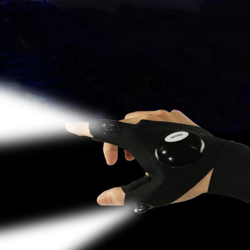Fingerless Glove LED Flashlight Multi Light Tool Left/Right Hand