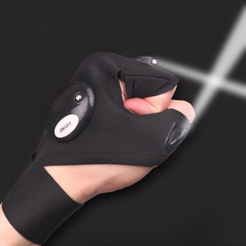 Fingerless Glove LED Flashlight Multi Light Tool Left/Right Hand