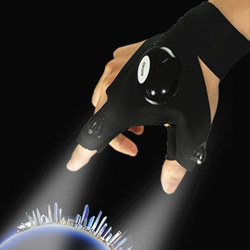Fingerless Glove LED Flashlight Multi Light Tool Left/Right Hand