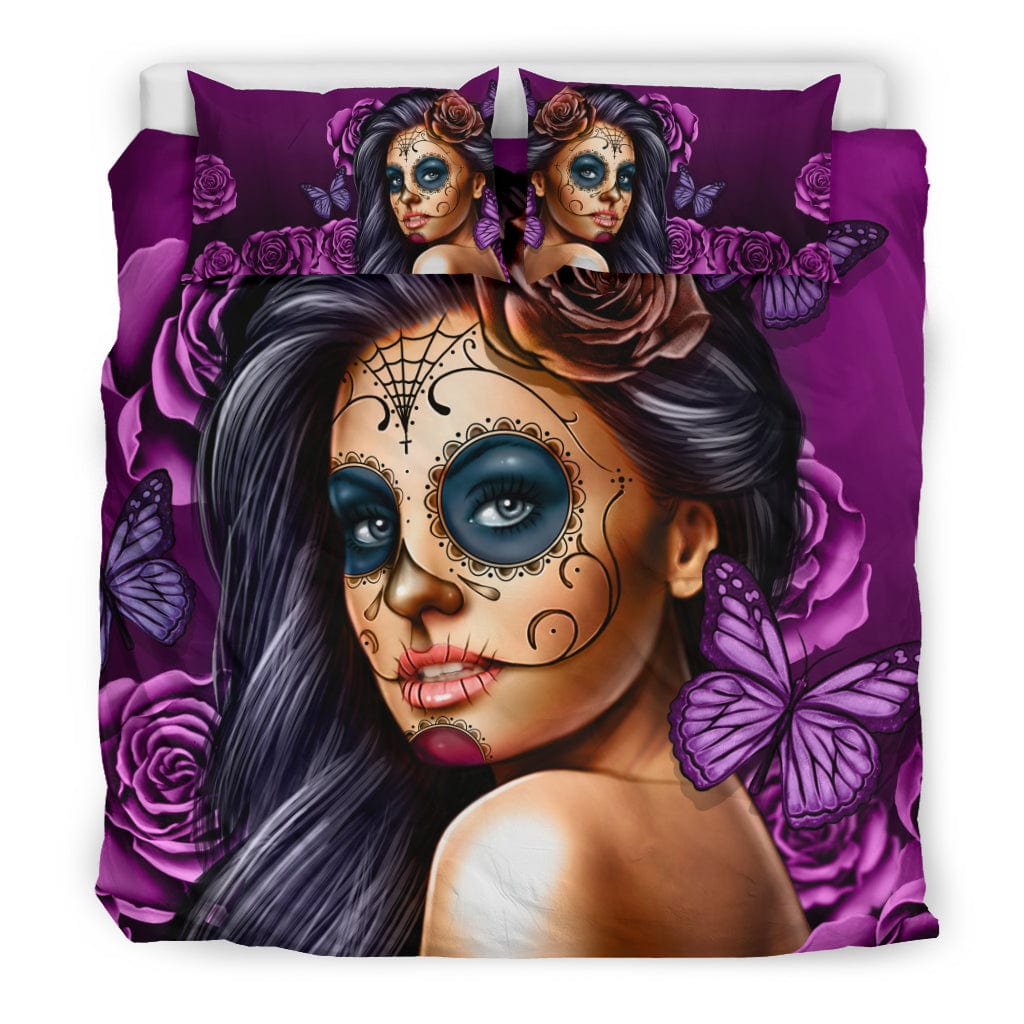 Bed Set - Calavera Art Collection - Violet
