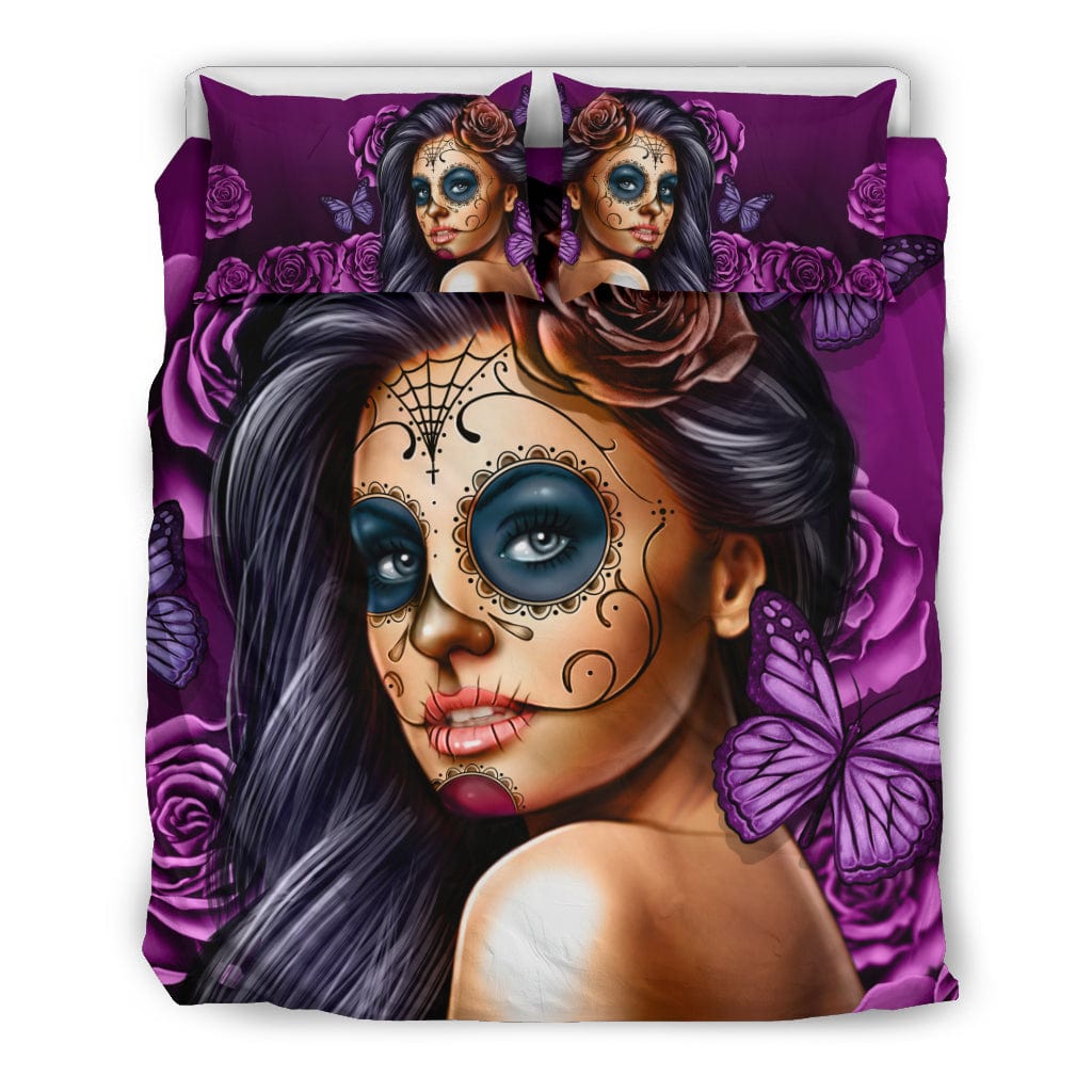 Bed Set - Calavera Art Collection - Violet