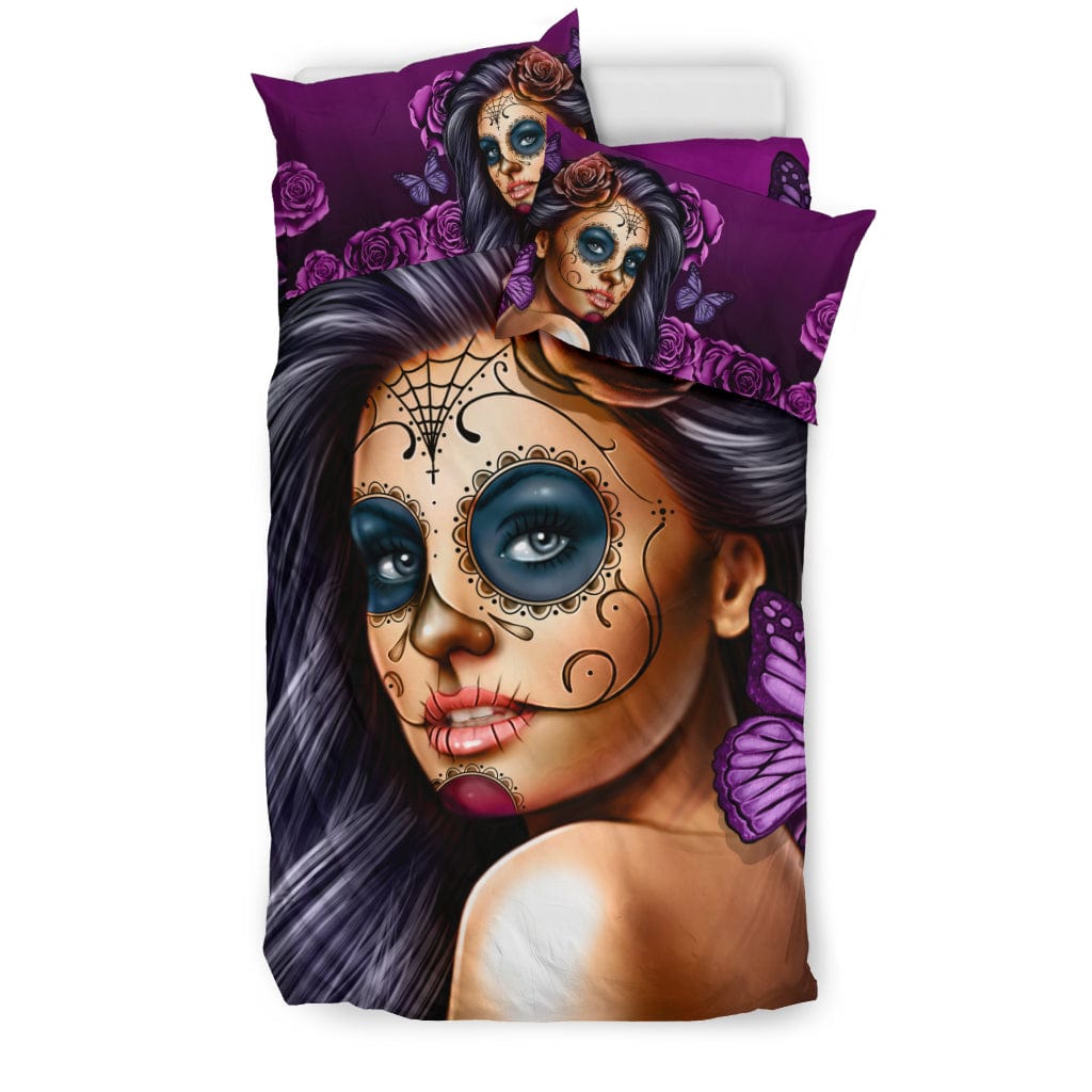 Bed Set - Calavera Art Collection - Violet