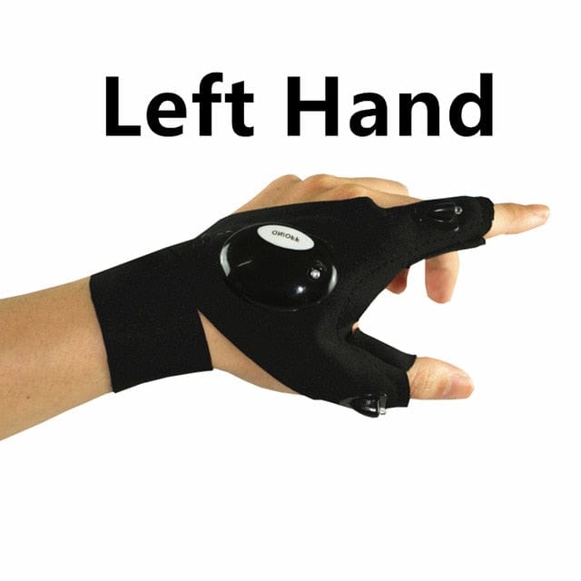 Fingerless Glove LED Flashlight Multi Light Tool Left/Right Hand