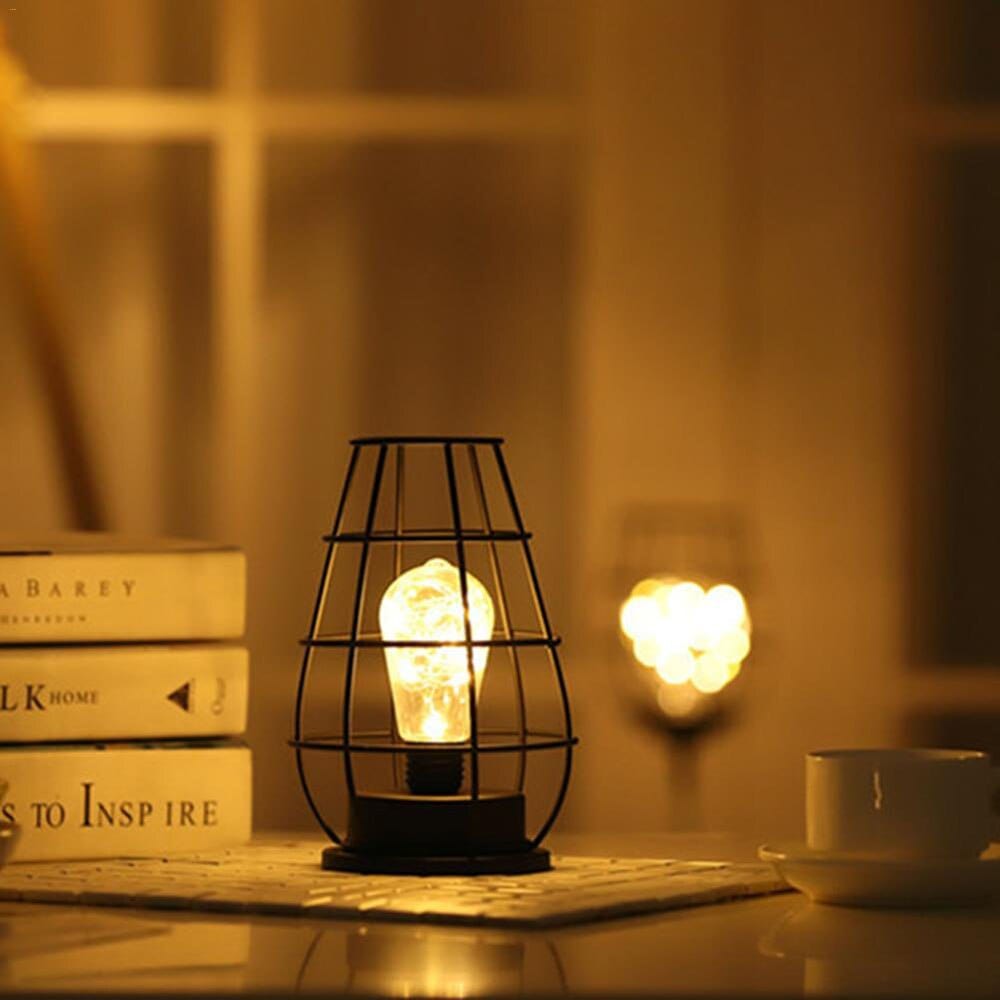Battery Powered Retro Bulb Table Lamps