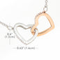 Polished Stainless Steel Interlocking Heart Necklace - GiddyGoatStore