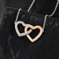 Polished Stainless Steel Interlocking Heart Necklace - GiddyGoatStore