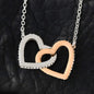 Polished Stainless Steel Interlocking Heart Necklace - GiddyGoatStore