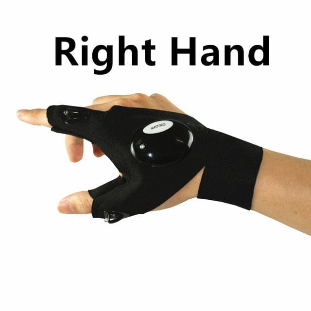 Fingerless Glove LED Flashlight Multi Light Tool Left/Right Hand