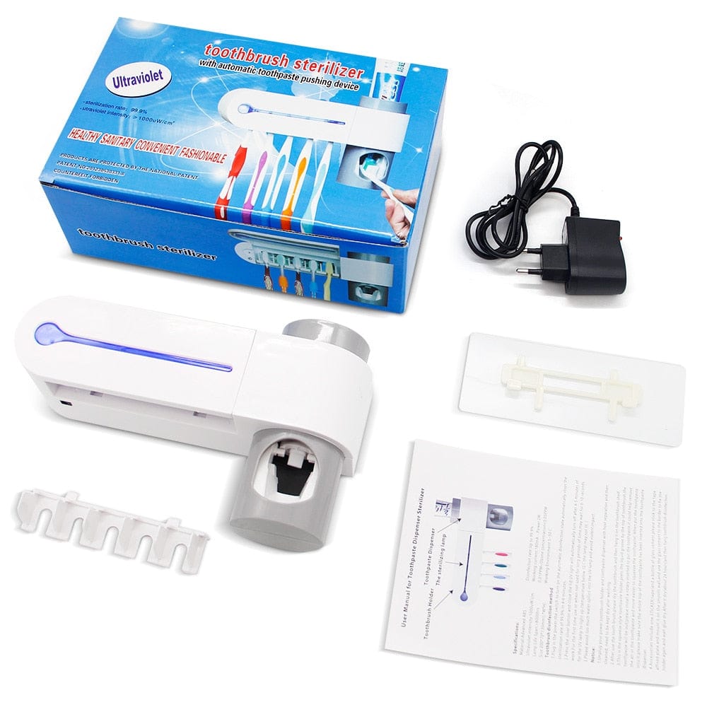 UV Light Toothbrush Holder and Toothpaste Dispenser