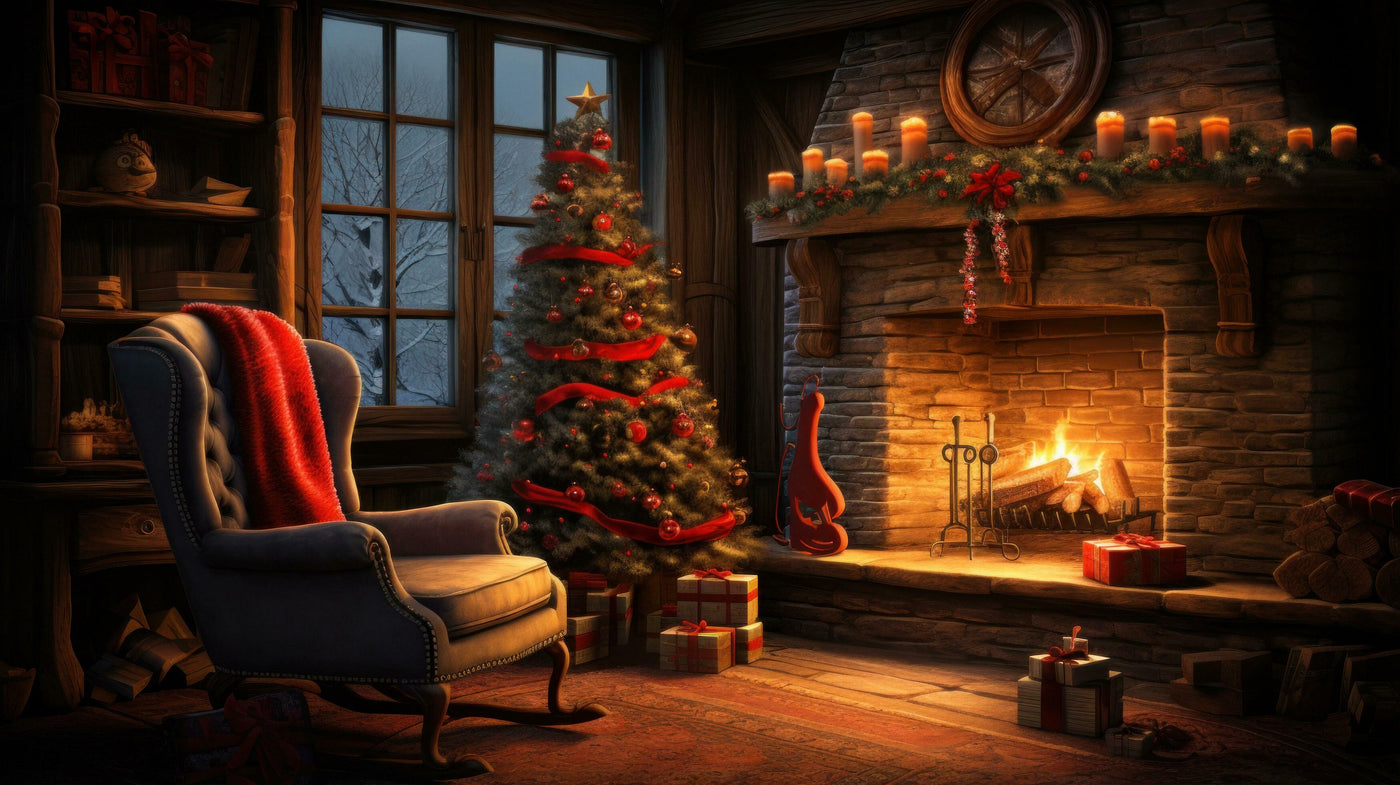 Christmas-Decor-Fireplace-Chair-Tree