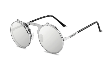 Sunglasses - Vintage Steampunk Round Retro Flip Unisex Sun Glasses