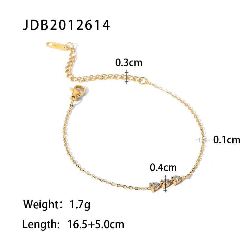 Bracelet - Women's Delicate French Mesh 18K Gold Stainless Steel Titanium Zircon Tennis Bracelet