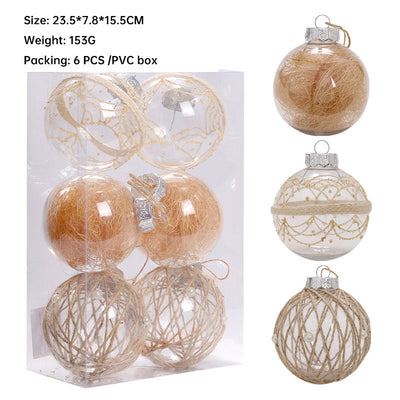 6PCS Christmas Transparent Plant Balls Xmas Ornaments