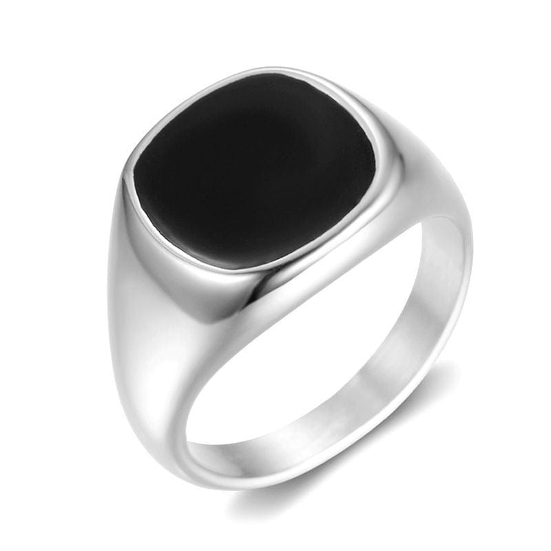 Ring - Unisex Stainless Steel Gold-Plated Square Drop Ring