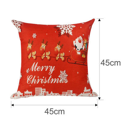 Pillow Cover - Christmas Santa Claus Reindeer Xmas Pillow Case