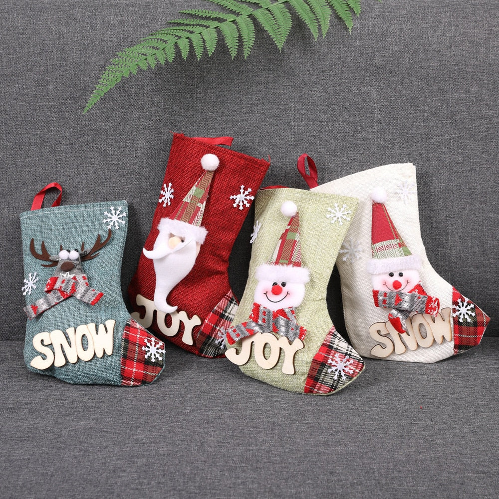 Christmas Stockings - Santa Claus Reindeer Snowman Xmas Stocking