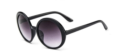 Gafas de sol - Gafas de sol de mujer con marco de plástico negro redondo pequeño vintage