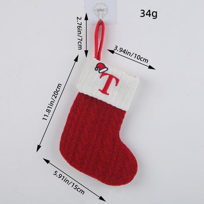 Red Christmas Stocking Personalized Letter Xmas Sock