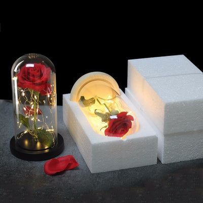 Everlasting LED Rose In Glass Flask