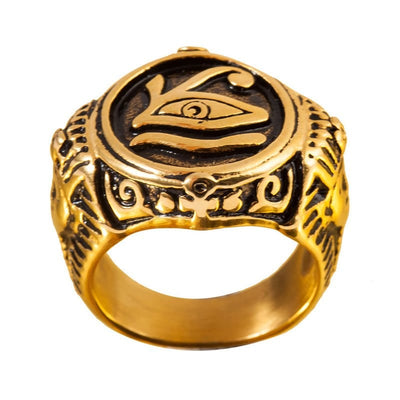 Ring - Unisex Egyptian Eye of Horus Ra Udjat Amulet Pharaoh King Ring