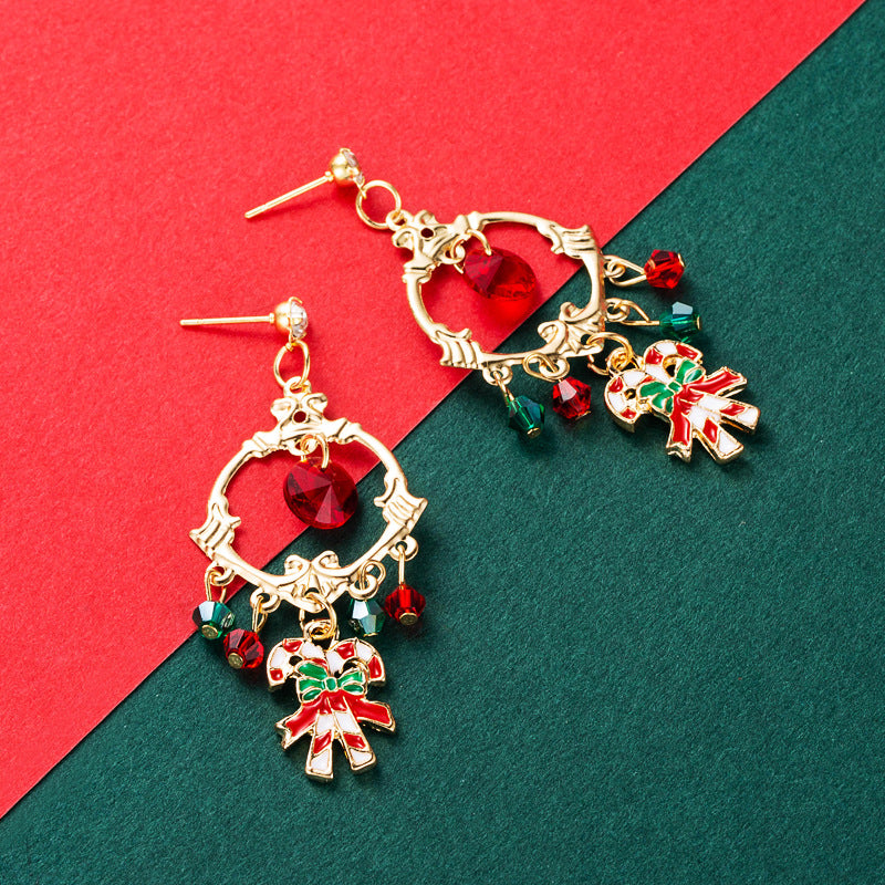 Christmas Gift Box Candy Canes Earrings