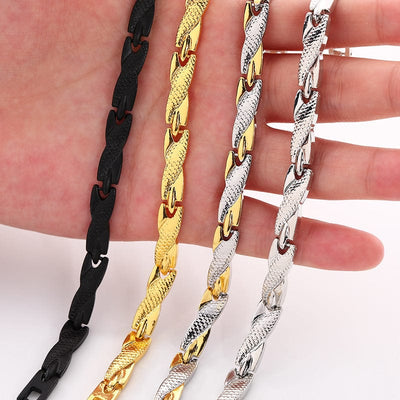 Bracelet - Unisex Gold Titanium Steel Dragon Pattern Bracelet