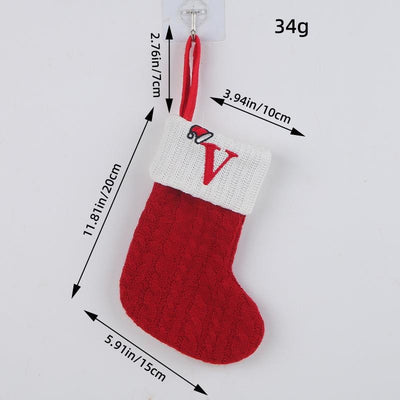 Red Christmas Stocking Personalized Letter Xmas Sock