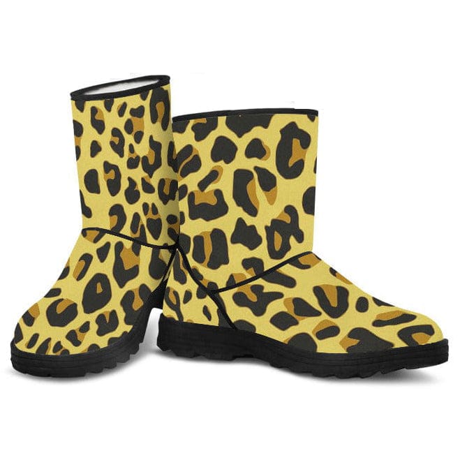 Women's Faux Fur Boots - Leopard - GiddyGoatStore