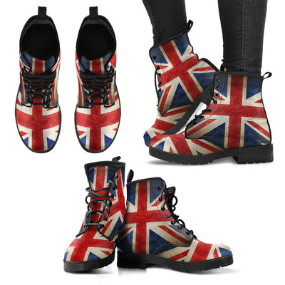 Leather Boots - British Flag Women's - GiddyGoatStore