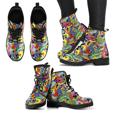 Leather Boots - Rainbow Festive Funk P12 Women's - GiddyGoatStore